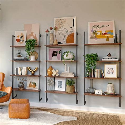 Theo Wood Floating Wall Mount Ladder Bookshelf Nathan James, 59% OFF