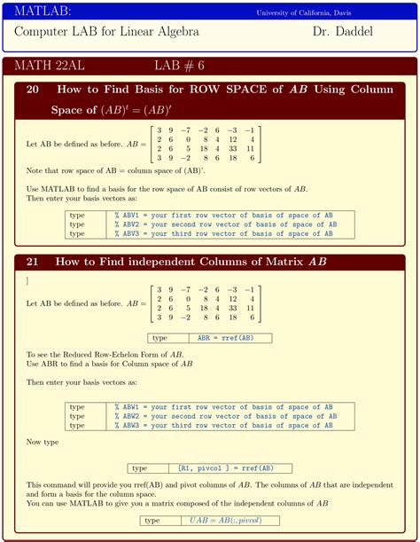 How to Find Basis for Row Space of AB Using Column Space and ...