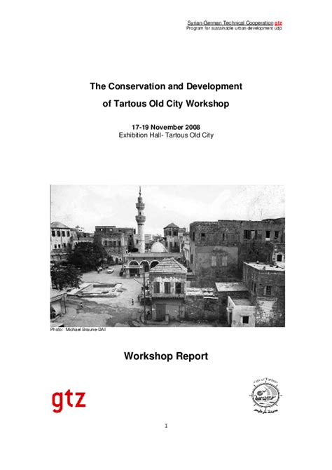 (PDF) The Conservation and Development of Tartous Old City Workshop ...