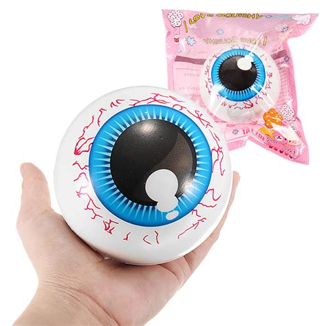 10cm squishy eye random color sterss ball slow rising toy with packing Sale - Banggood.com