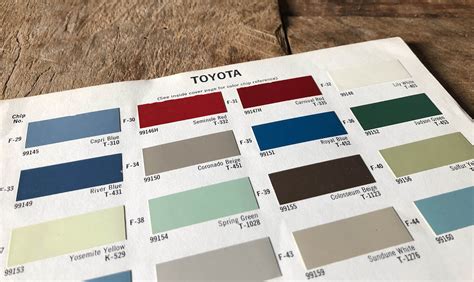 Color Chart For Toyota