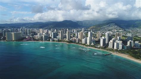 Aerial Of Honolulu Oahu Hawaii Stock Footage SBV-323283107 - Storyblocks