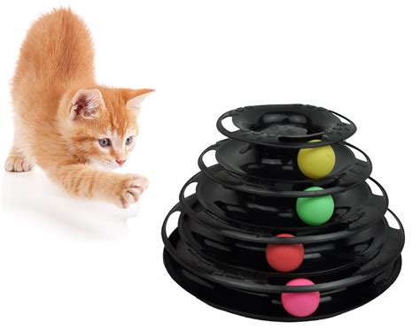 Purrfect Feline Titan's Tower - New Safer Bar Design, Interactive Cat Ball Toy, Exerciser Game ...