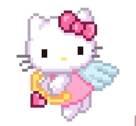 the hello kitty pixel art is very cute