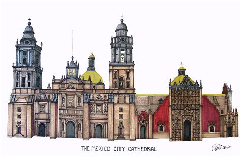 The Mexico City Cathedral Drawing by Frederic Kohli - Fine Art America