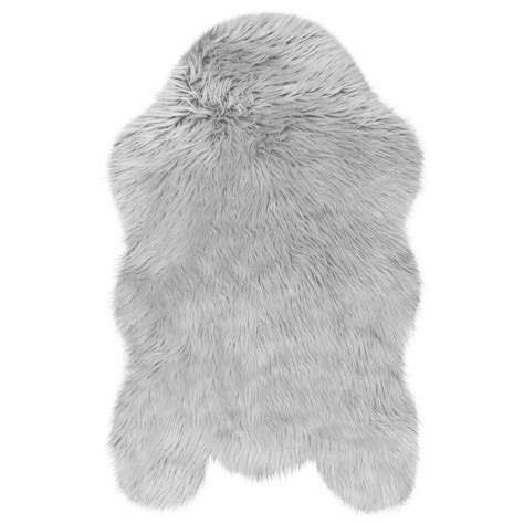 Jean Pierre Faux Fur Shag Light Grey 3 ft. x 5 ft. Shaped Accent Rug-YMA009161 - The Home Depot ...