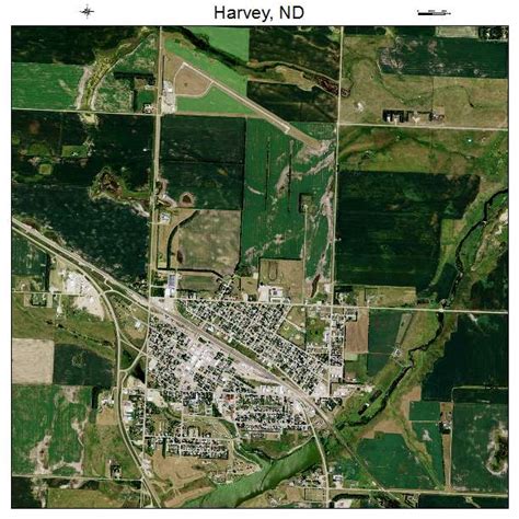 Aerial Photography Map of Harvey, ND North Dakota