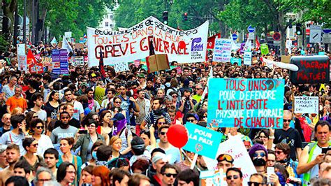 Protests against Macron's labor reform take place in 160 cities across ...