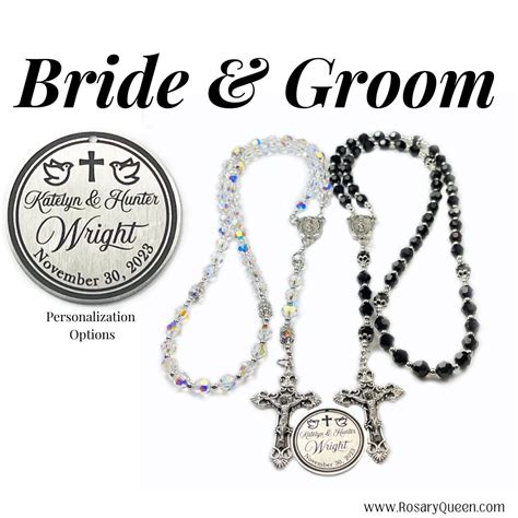 Personalized Wedding Rosary Bride & Groom Rosary Custom Engraved Bride ...