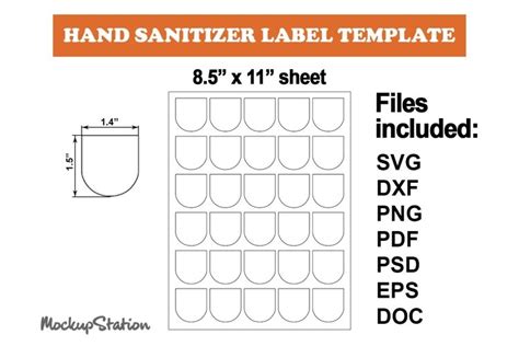 Mini Hand Sanitizer Label Template SVG | Sticker Sublimation