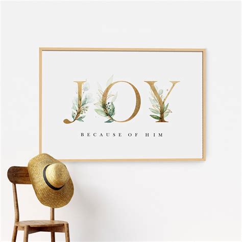 Joy in Jesus Christ Wall Art Religious Home Decor Printable Art Uplifting Art - Etsy