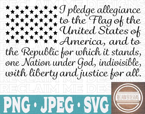 I pledge allegiance Flag SVGJPEG and PNG file | Etsy