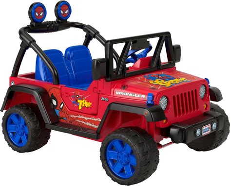 Power Wheels Spider-Man Jeep Wrangler Battery Powered 12V Ride On Vehicle