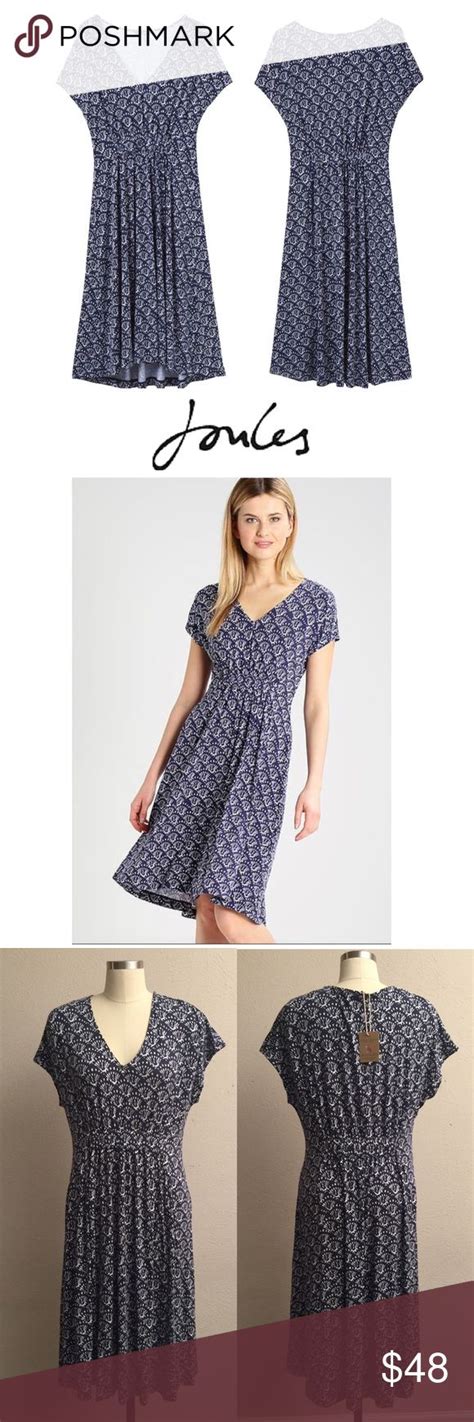 NWT!! Joules Gathered Midi Dress | Joules dresses, Navy midi dress, Clothes design