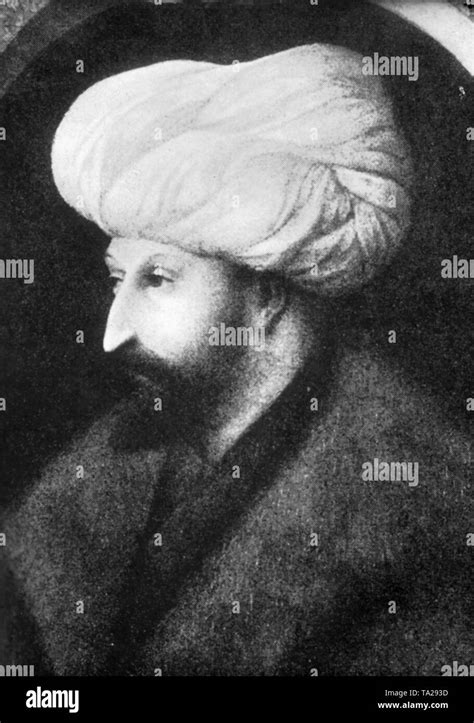 Sultan Mehmed II Fatih ("The Conqueror"), ruler of the Ottoman Empire. Painting by Gentile ...