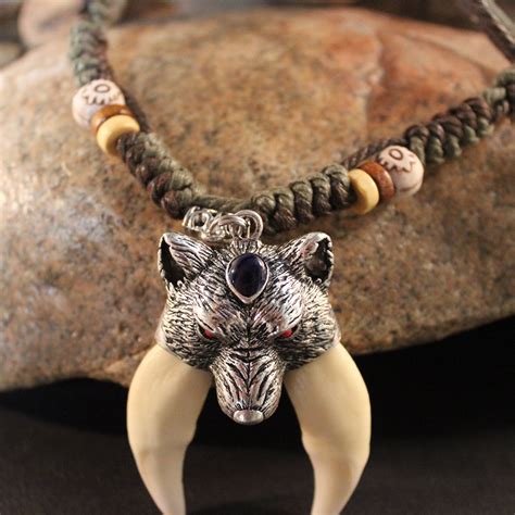 Large Wolf Tooth Necklace Wolf Teeth Necklace Wolf Necklace Wolf Tooth Necklace Adjustable ...