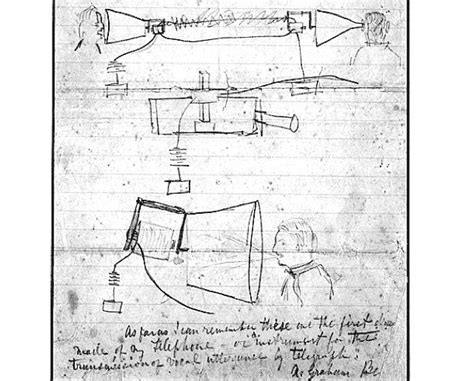 This is the first sketch of the telephone by Alexander Graham Bell | Alexander graham bell ...