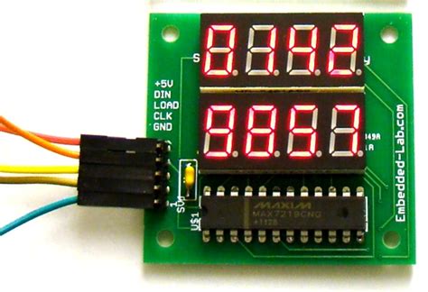 Dual 4-digit seven segment LED display with SPI interface - Embedded Lab