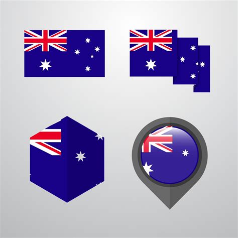 Australia flag design set vector 14289784 Vector Art at Vecteezy