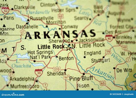 Map of Little Rock Arkansas Stock Photo - Image of direction, rock: 5033608