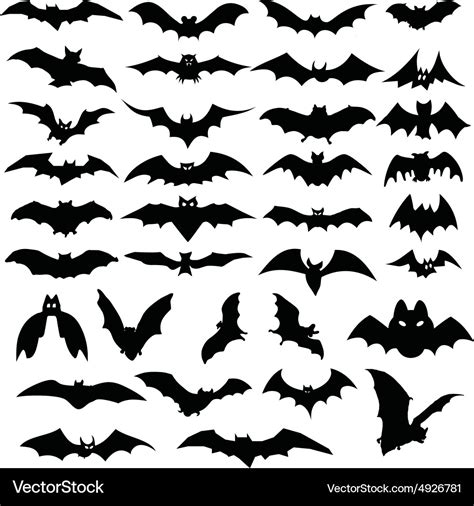 Halloween bats silhouettes Royalty Free Vector Image