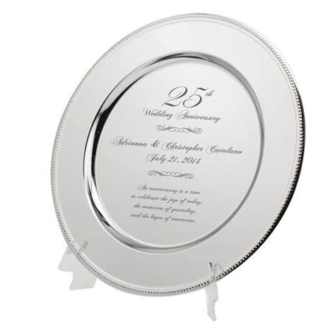 Personalized 25th Wedding Anniversary Plate