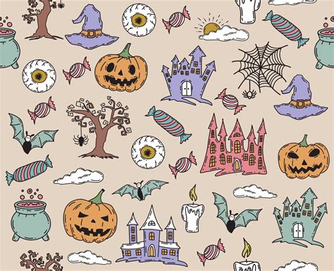 Halloween symbols hand drawn illustrations 12286012 Vector Art at Vecteezy