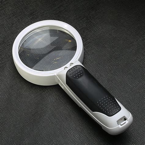 80mm Handheld LED Illuminated HD Reading Magnifier Lighted Magnifying ...