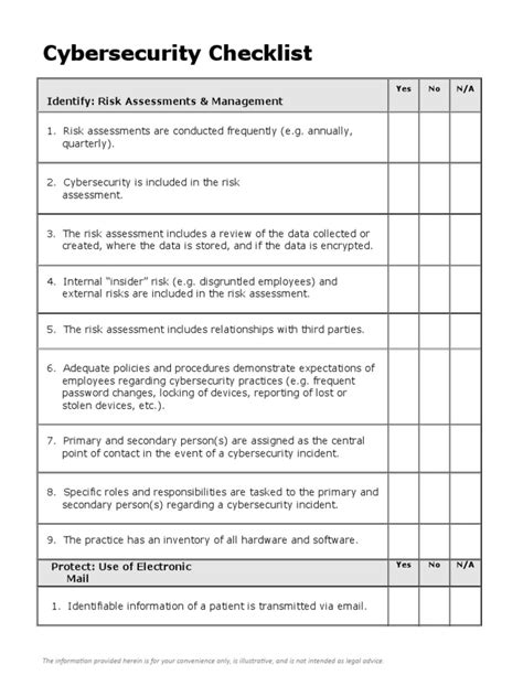 Cybersecurity Checklist | Computer Security | Security