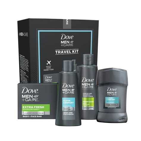 Dove Men+Care 4-Pc Travel Skin Care Gift Set Fresh & Clean (Bar Soap ...