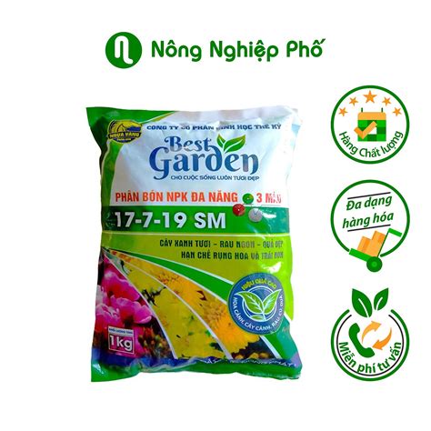 Phân NPK đa năng 3 màu cao cấp 17-7-19 SM dùng cho cây cảnh, hoa kiểng và rau củ quả - Gói 1kg