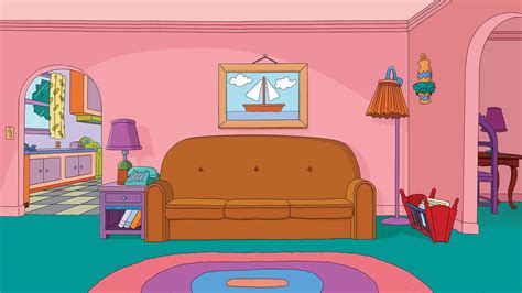 Zoom Backgrounds Get Cartoon-y | Cartoon background, Living room clipart, Simpsons art