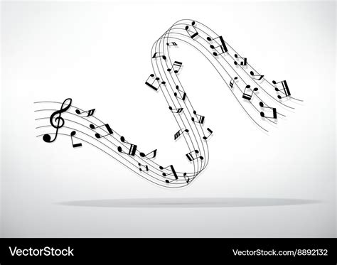 Little curve of music chords and shadow Royalty Free Vector