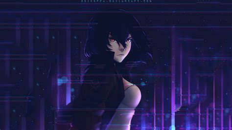 Ghost in the Shell, anime, fan art, cyberpunk, women, digital art, Kusanagi Motoko, cyborg ...