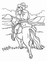 Premium Vector  Cowboy Horseback Riding Coloring Page For Kids sketch template