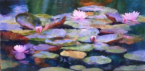 Mystic Pond (Water Lilies) - Original Oil Painting Made In Hawaii ...