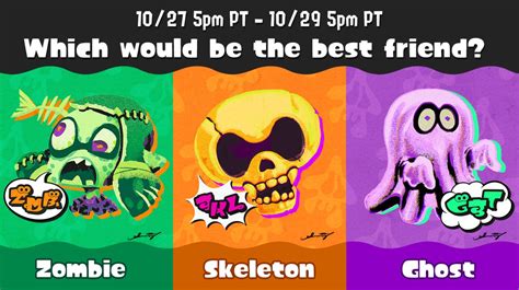 Splatoon 3 - Splatfest Halloween - Zombie vs. Skeleton vs. Ghost