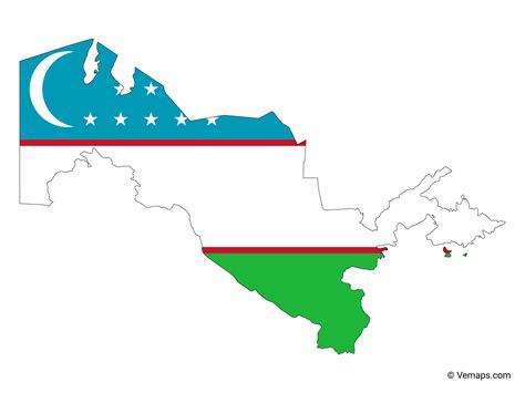 Flag Map of Uzbekistan | Free Vector Maps