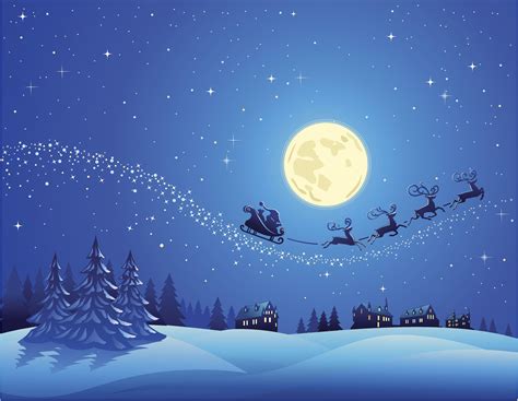 Santa's Sleigh In The Sky Wallpapers - Wallpaper Cave