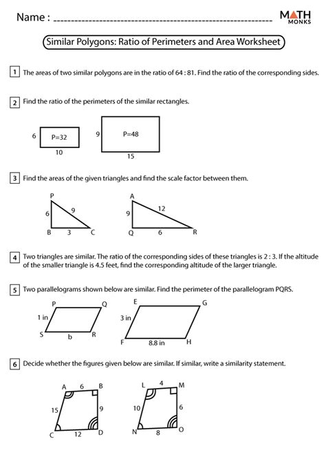 Area and Perimeter of Polygons Worksheets - Math Monks