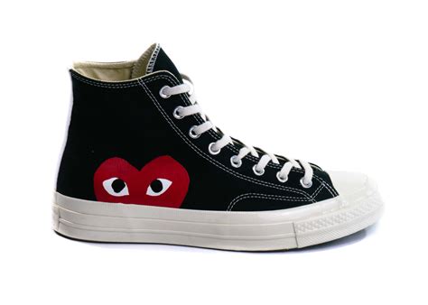 Unisex Comme des Garçons PLAY x Converse Chuck Taylor High (Black) | Garmentory