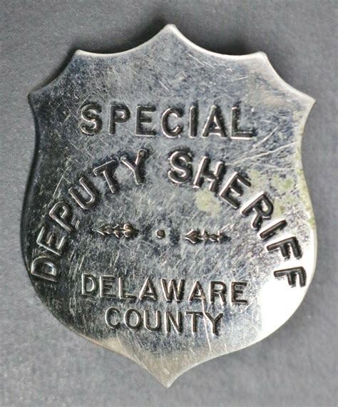 Vintage Obsolete Delaware County Special Deputy Sheriff Badge Pin Button | #3758054266