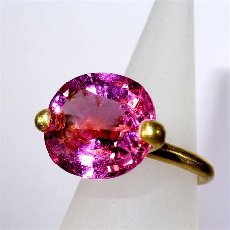 Bright pink tourmaline ring at 1stdibs