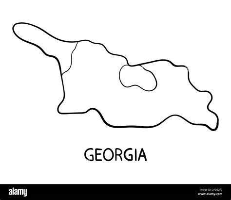 Georgia Map - Hand Drawn Illustration Stock Photo - Alamy