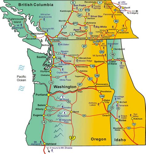 Map Washington And Oregon