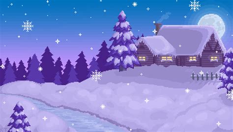 Quiet Winter Night pixel art animation | Pixel art background, Cool ...