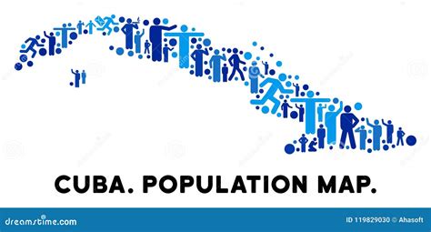 Demographics Cuba Map stock vector. Illustration of composition - 119829030