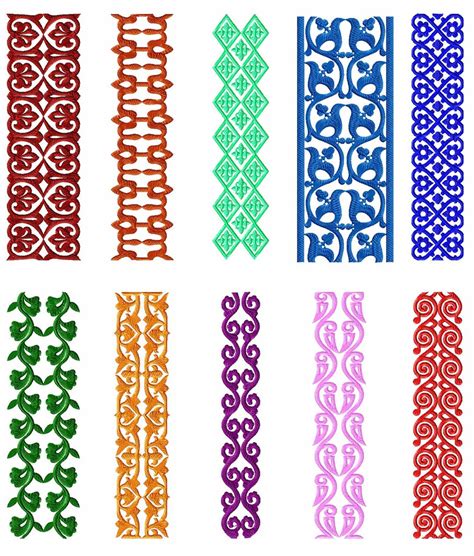 Borders 10 Machine Embroidery Designs Set For Large Hoop | Machine embroidery designs, Machine ...