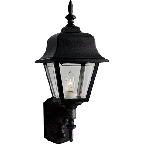 Hampton Bay 1-Light Black Dusk-to-Dawn Outdoor Wall Lantern-BPP1611-BLK - The Home Depot