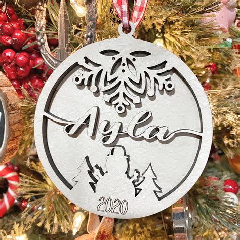 Custom Name Wood Laser Cut Christmas Ornament Personalized – Sawdust & Swirls